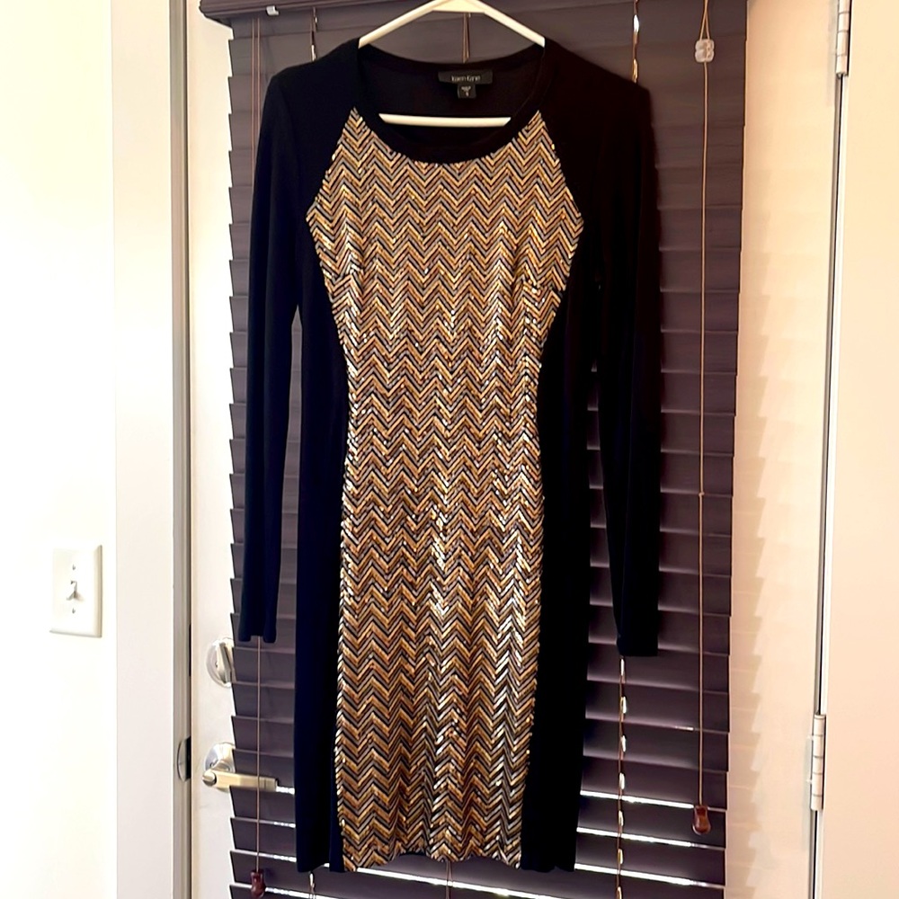 Karen Kane black sequin dress